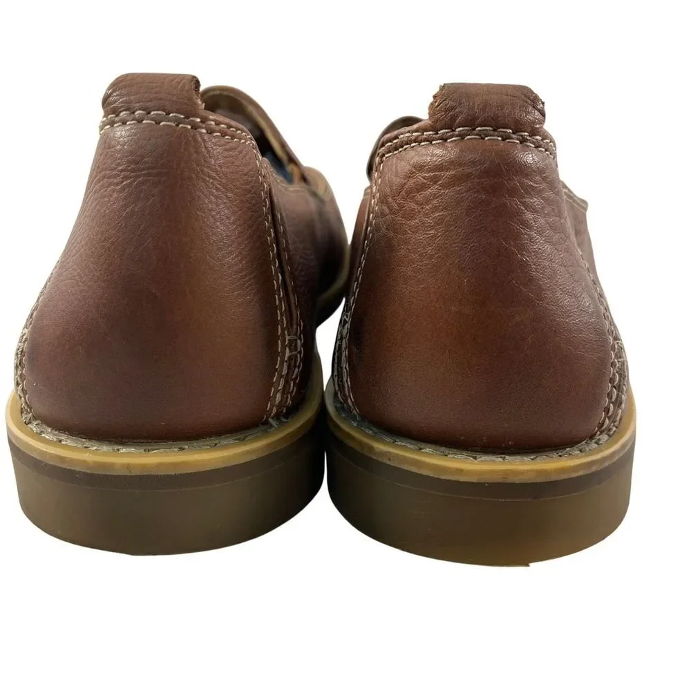 GBX Men's Brown Leather Square Toe Slip On Loafer Shoes Size 9 1/2 M